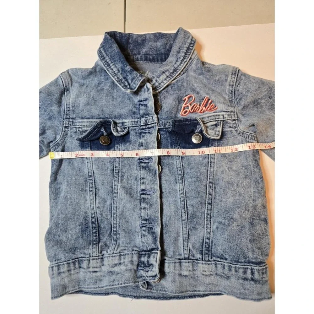 Barbie Girls Acid Wash Denim Jacket Girl Revolution Graphic Blue Size S 6-6X